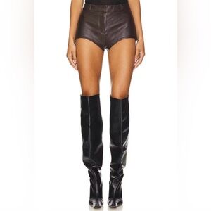 Lamarque Burgundy Brown High Waist Women Shorts